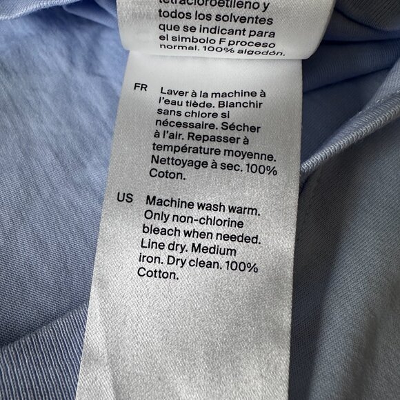 COS Regular Fit Cotton T-Shirt Light Blue XXS - Picture 3 of 7